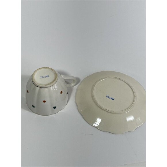 Retro Polka Dot Delicate Japan Tea Cup And Saucer VNTG - Picture 8 of 9